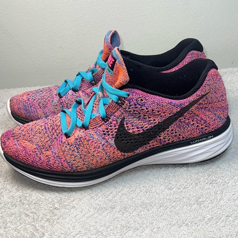 NIKE Womens Flyknit Lunar3 Concord/Black/ size8.5.                       ordr173